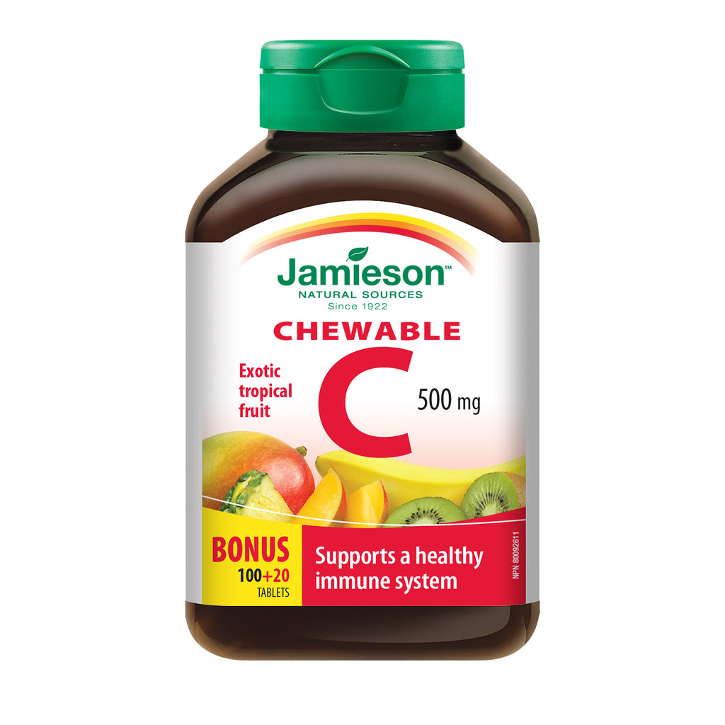 Jamieson Vitamin C Chewable Tablets, Tropical 100+20 - DrugSmart Pharmacy