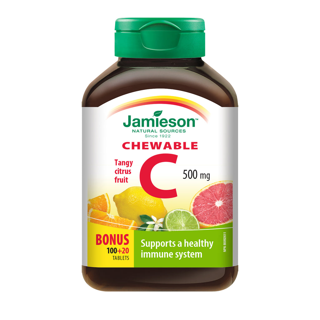 Jamieson Vitamin C Chewable Tablets, Citrus Fruit 100+20 - DrugSmart Pharmacy