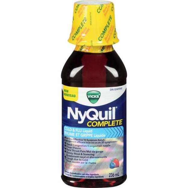 Vicks Nyquil Complete Cold & Flu Berry 236ml - DrugSmart Pharmacy