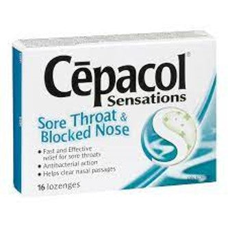 Cepacol Sensations Sore Throat & Blocked Nose 16 - DrugSmart Pharmacy